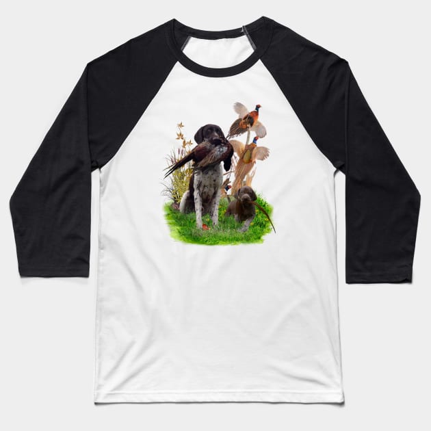 German Shorthaired Pointer (GSP) Baseball T-Shirt by German Wirehaired Pointer 